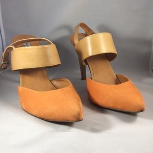 Orange and tan Halogen heels
